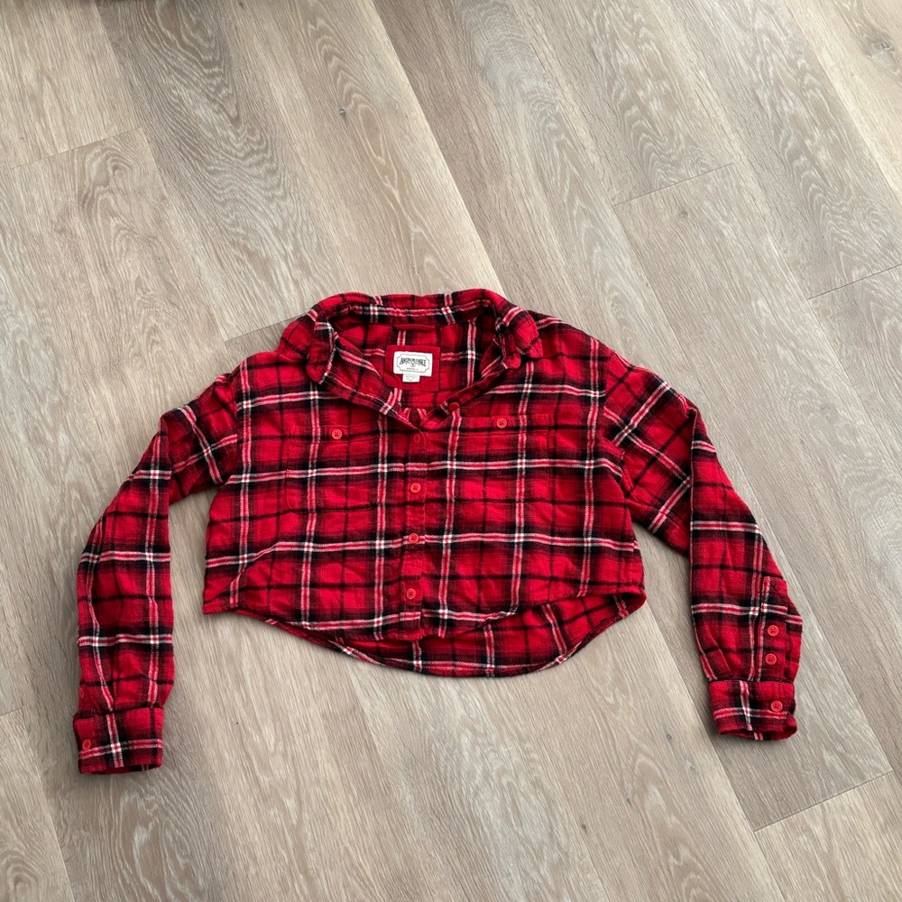 American Eagle cropped Flannel